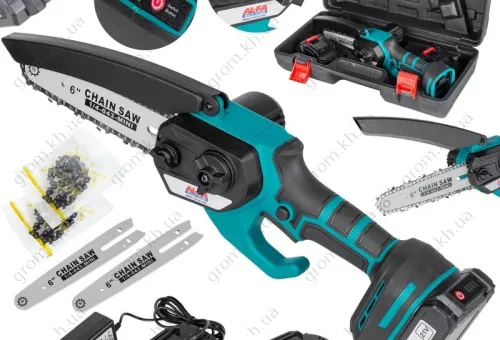 Фото 1- Акумуляторна ланцюгова міні-пилка AL-FA ALCCS-21 V -2 Am VBL