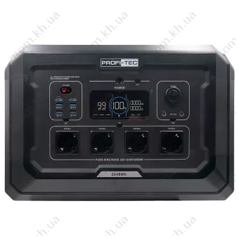 Фото 1- Портативна зарядна станція PROFI-TEC PPS2500 LiFePO₄ (ном. 2500 Вт / макс. 5000 Вт, батарея 2048 Втч)