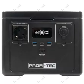 Фото 1- Портативная зарядная станция PROFI-TEC PPS600 LiFePO₄ (ном. 600 Вт / макс. 1200 Вт, батарея 512 Вт·ч)