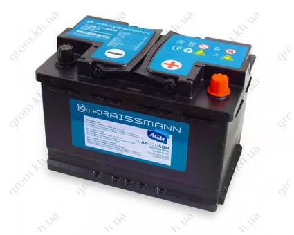 Фото 1- Автомобильный аккумулятор KRAISSMANN 70 AB 720 AGM