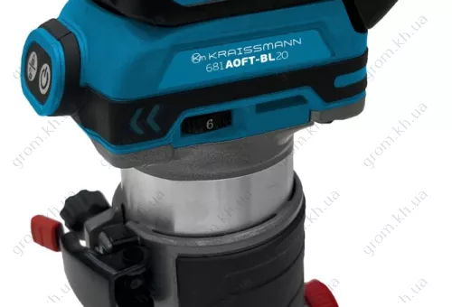 Фото 1- Фрезер-триммер аккумуляторный KRAISSMANN 681 AOFT-BL 20MP (без аккумулятора и ЗУ)