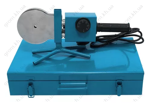 Фото 1- Паяльник для пластиковых труб KRAISSMANN 2500 EMS 3 (насадки большого диаметра)