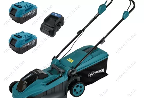 Фото 1- Аккумуляторная газонокосилка PROFI-TEC EcoCut 43 Lite (2×PT2040EP (4.0 Ач), зарядное устройство)