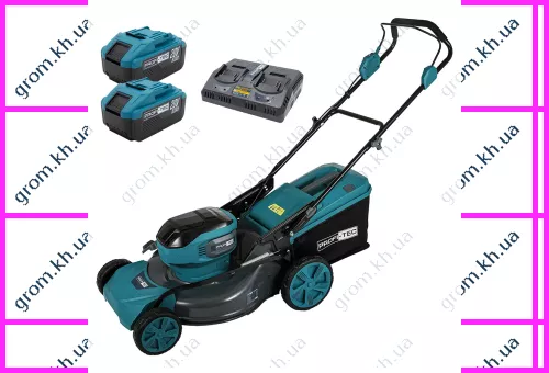 Фото 1- Аккумуляторная газонокосилка PROFI-TEC EcoCut 51 Pro (2×PT2080EP (8.0 Ач), зарядное устройство)