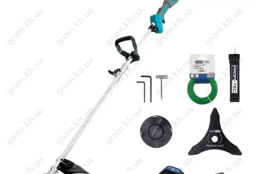 Фото 1- Акумуляторна коса PROFI-TEC PGT9520 POWERLine (1×PT2040VX (4.0 Ач), зарядний пристрій)