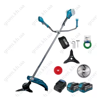 Фото 1- Аккумуляторная коса PROFI-TEC PGT4540 POWERLine (2×PT2040VX (4.0 Ач), зарядное устройство)