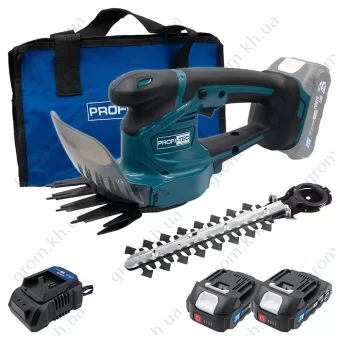 Фото 1- Аккумуляторные ножницы-кусторез PROFI-TEC PHT1110 POWERLine (2×PT2020MP (2.0 Aч), зарядное устройство)