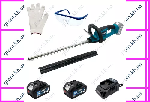 Фото 1- Аккумуляторный кусторез PROFI-TEC PDG5220BL POWERLine (2×PT2040MP (4.0 Ач), зарядное устройство)