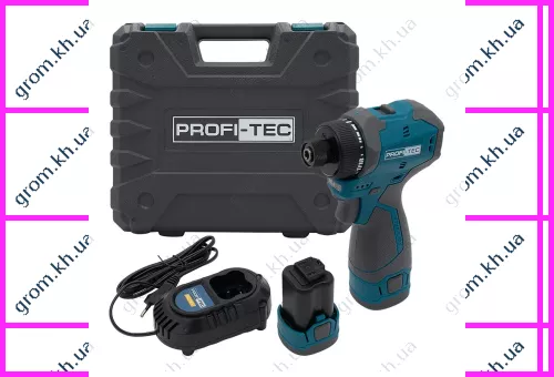 Фото 1- Аккумуляторный шуруповерт PROFI-TEC PPCD5516Q (2×PPT1620 (2.0 Ач), зарядное устройство)