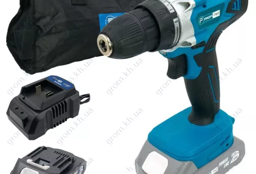 Фото 1- Аккумуляторный шуруповерт PROFI-TEC PCD2820V POWERLine (1×PT2020MP (2.0 Ач), зарядное устройство)