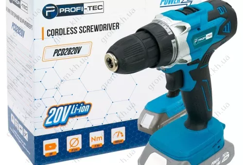 Фото 1- Аккумуляторный шуруповерт PROFI-TEC PCD2820V POWERLine (без аккумулятора и зарядного устройства)