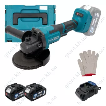 Фото 1- Аккумуляторная угловая шлифовальная машина PROFI-TEC PGA202 POWERLine (2×PT2040MP (4.0 Ач), зарядное устройство)