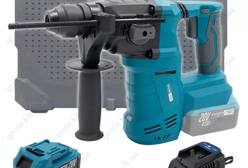 Фото 1- Аккумуляторный перфоратор PROFI-TEC PPBH2520 POWERLine (1×PT2040EP (4.0 Ач), зарядное устройство)