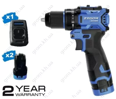 Фото 1- Аккумуляторный шуруповерт 16V Zegor CDAX-16BL 2 аккумулятора ADVANCED