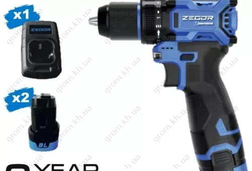 Фото 1- Аккумуляторный шуруповерт 16V Zegor CDAX-16BL 2 аккумулятора ADVANCED
