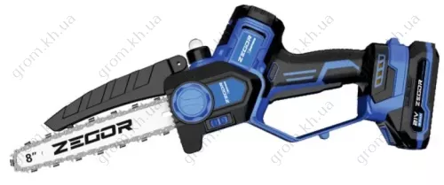 Фото 1- Акумуляторна міні ланцюгова пилка ZEGOR CSAX-21BL-8