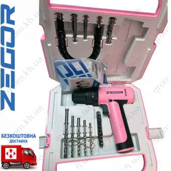 Фото 1- Шуруповерт аккумуляторный Zegor CDPK-12H (PINK SEVEN)