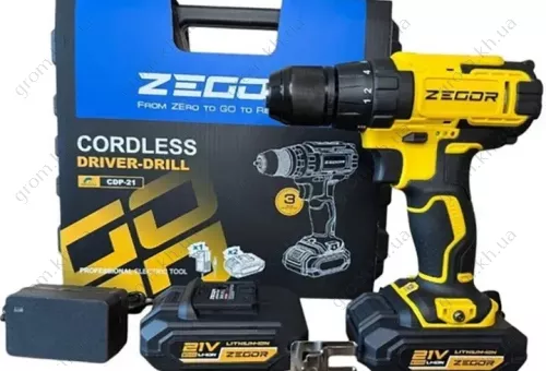 Фото 1- Акумуляторний шуруповерт Zegor Profesional 21V (CDP-21)