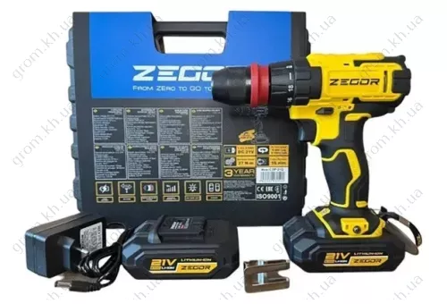 Фото 1- Акумуляторний шуруповерт Zegor Profesional 21V (CDP-21Q)