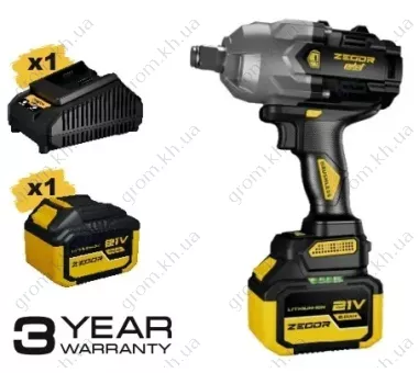 Фото 1- Гайковерт ударний акумуляторний Zegor SDPP-21BL-1600