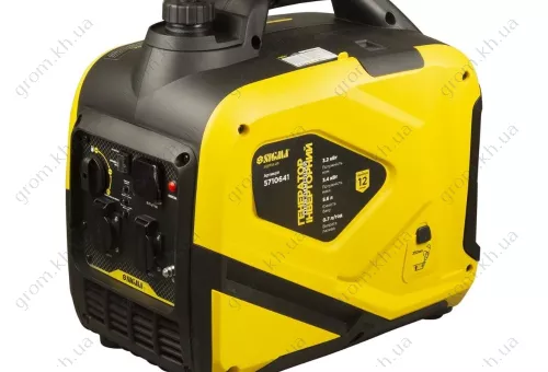 Фото 1- Генератор інверторний бензиновий 3.2/3.4кВт 50дБ 4-х тактний ручний запуск SIGMA (5710641)