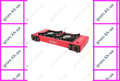 Фото 1- Плита газовая с пьезоподжигом под газовые баллоны бутан и пропан-бутан NURGAS NG-502 + 2шт газа
