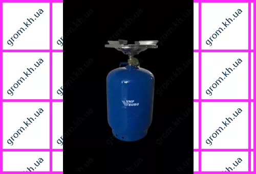 Фото 1- Газовий балон з пальником VMF-BALLON: 12 л, газ: пропан-бутан, тиск 3 бар, має ідеальне полум'я