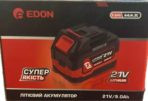 Фото 1- Аккумуляторная батарея Edon ED-21/9.0AH 21 В 6.0 Ач макитовская посадка