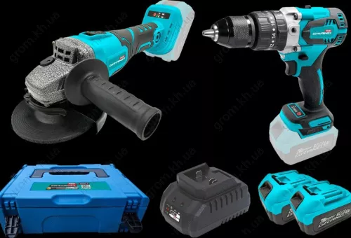 Фото 1- Набор аккумуляторных инструментов Grand № 2 PROF (МШУ-20BL/PRO+ДА-20/13UBL)