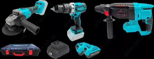 Фото 1- Набор аккумуляторных инструментов Grand № 3 (МШУ-20BL/PRO+ДА-20/13UBL+ПА-20/26BL)