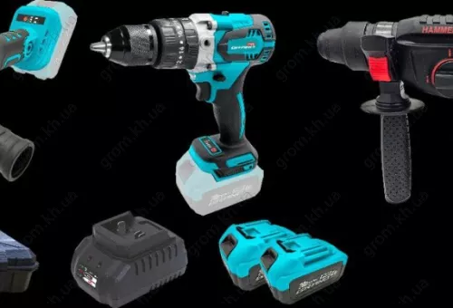 Фото 1- Набор аккумуляторных инструментов Grand № 3 (МШУ-20BL/PRO+ДА-20/13UBL+ПА-20/26BL)