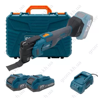 Фото 1- Аккумуляторный мультитул (реноватор) PROFI-TEC PCM430 (2×PT2020VX (2.0 Ач), зарядное устройство, кейс)