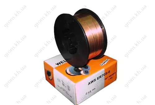 Фото 1- Сварочная проволока марки ER70S-6 (аналог СВ08Г2С), диаметр 0,6 катушка 5кг