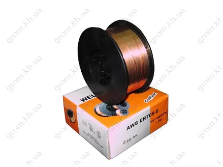 Фото 1- Сварочная проволока марки ER70S-6 (аналог СВ08Г2С), диаметр 0,8 катушка 2,5 кг