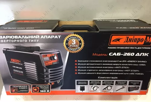 Фото 1- Сварочный инвертор IGBT Дніпро-М САБ-260ДПК