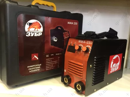 Фото 1- Сварочный инвертор Зубр MMA 250 в кейсе
