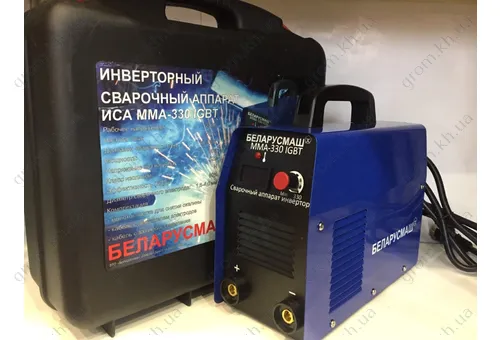 Фото 1- Сварочный инвертор Беларусмаш БСА ММА 330 IGBT в кейсе с электронным табло SI