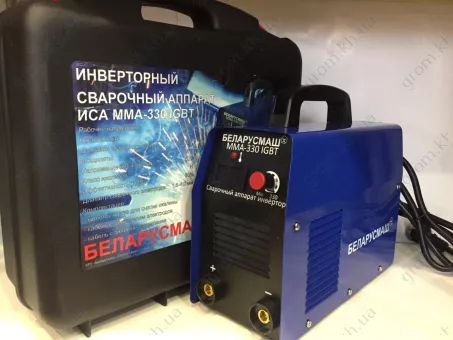 Фото 1- Сварочный инвертор Беларусмаш БСА ММА 330 IGBT в кейсе с электронным табло SI