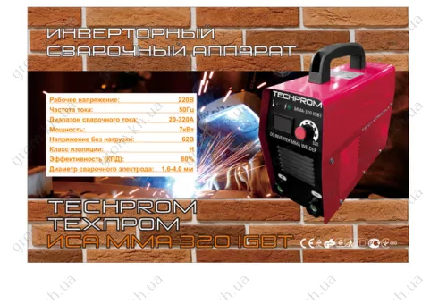 Фото 1- Зварювальний інвертор Техпром ІСА ММА-320 IGBT в кейсі з електронним табло SI
