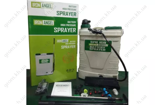 Фото 1- Аккумуляторный опрыскиватель Iron Angel SPR 16B функция 2 в 1: электрическая помпа + ручной насос