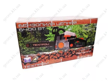 Фото 1- Бензопила Техпром ТБП-6400 (п/п метал. стартер, 1 шина/1 цепь, праймер съемная звездочка)