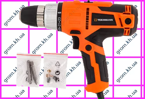 Фото 1- Шуруповерт двухскоростной сетевой Tekhmann TED-650