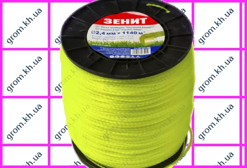 Фото 1- Лісочка для садових тримерів Зеніт «Витий квадрат» 2,4 мм × 1140 м (КРК-24-1140-С)