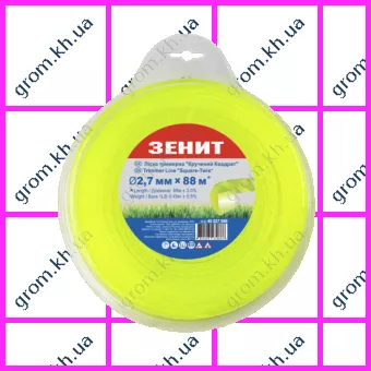 Фото 1- Леска для садовых триммеров Зенит «Витой квадрат» 2,7 мм × 88 м