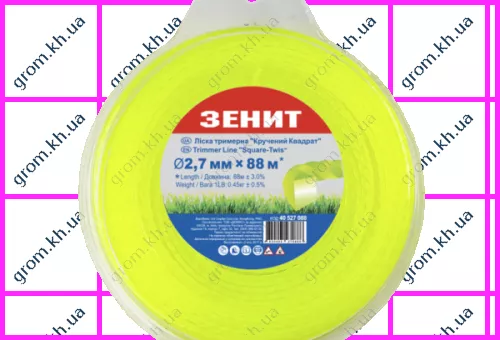 Фото 1- Лісочка для садових тримерів Зеніт «Витий квадрат» 2,7 мм × 88 м