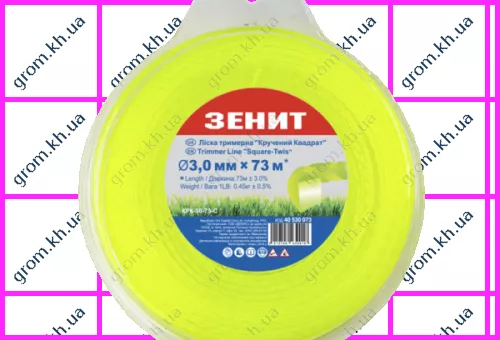 Фото 1- Лісочка для садових тримерів Зеніт «Витий квадрат» 3,0 мм × 73 м (КРК-30-73-С)