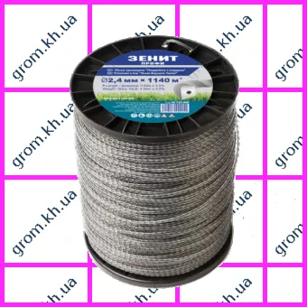 Фото 1- Леска для садовых триммеров Зенит «Двойная с кордом» 2,4 мм × 1140 м (КР2-24-1140 КВ) Профи