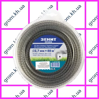 Фото 1- Леска для садовых триммеров Зенит «Двойная с кордом» 2,7 мм × 88 м Профи