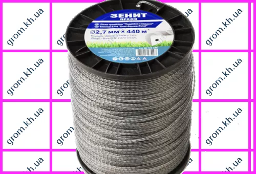 Фото 1- Леска для садовых триммеров Зенит «Двойная с кордом» 2,7 мм × 440 м Профи