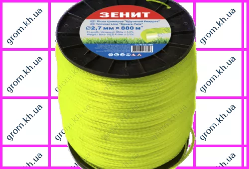 Фото 1- Леска для садовых триммеров Зенит «Двойная с кордом» 2,7 мм × 880 м Профи